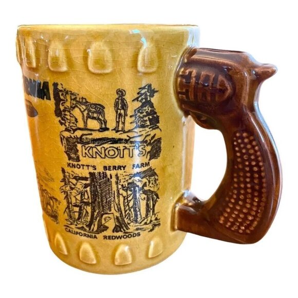 Vintage Rare Knotts Berry Farm Straight Shooter Wells Fargo Mug 1940s-50s - Picture 15 of 15